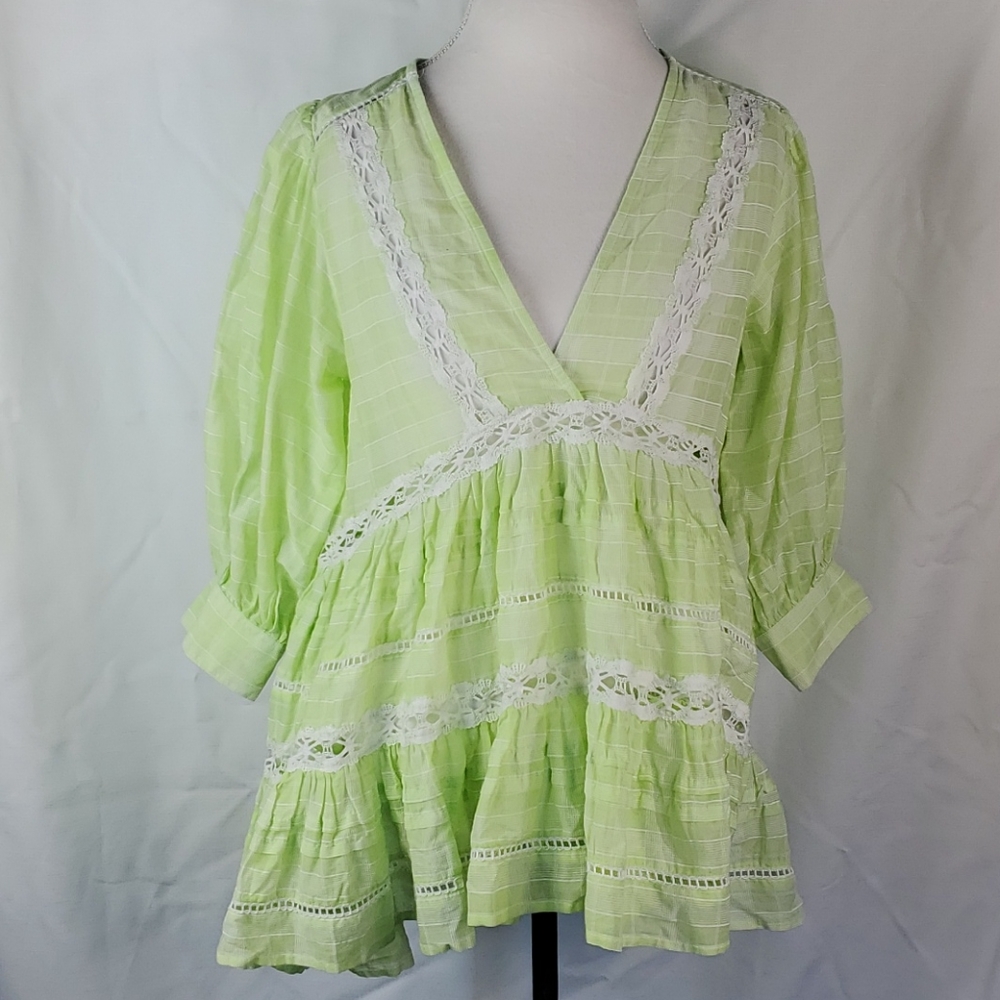 Free People Lime Colored Time Out Tunic Top  in XS - Picture 3 of 12